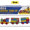 Wooden Toy Train w/ Building Blocks 34cm