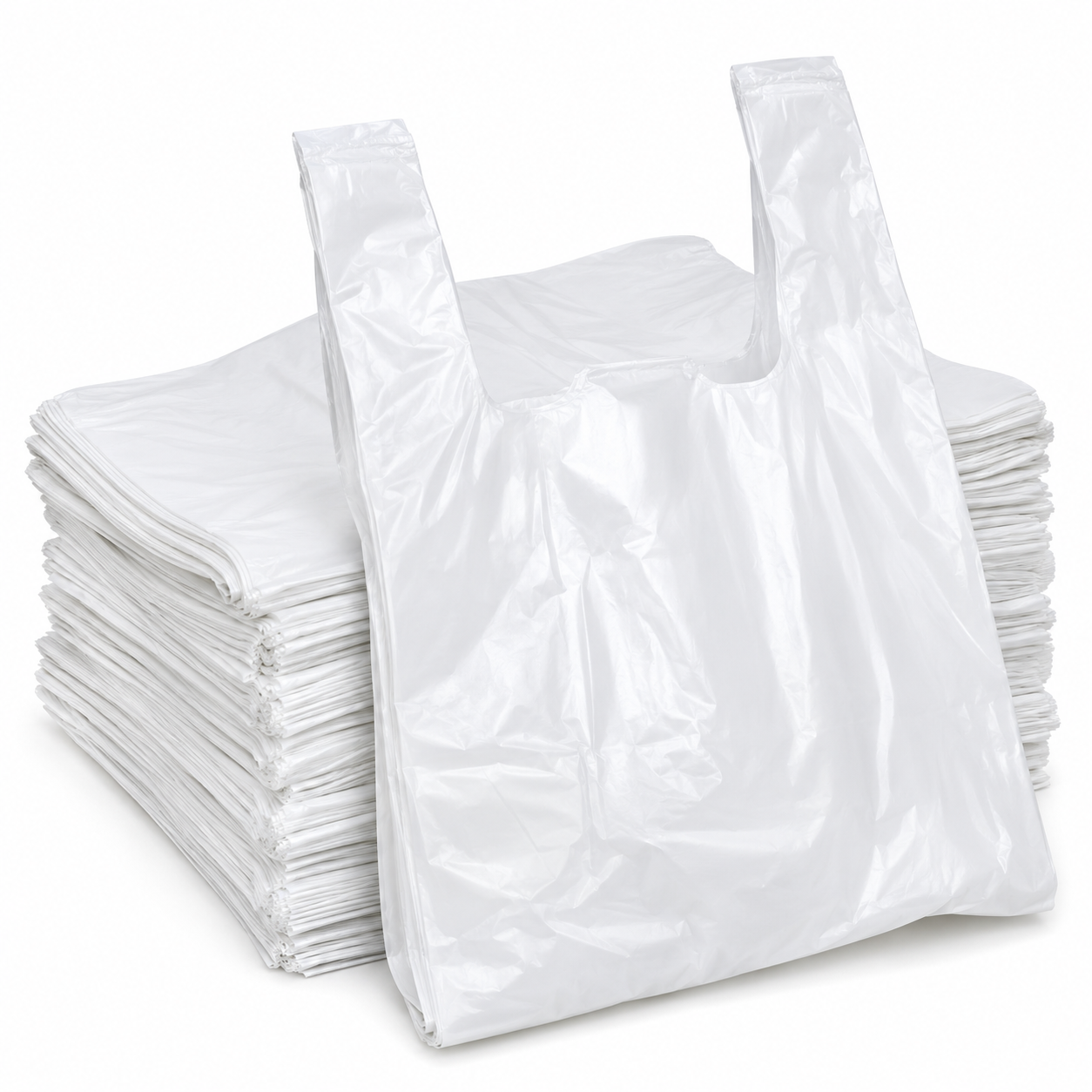 100 Budget White Carrier Bags Handy