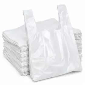 100 Budget White Carrier Bags Midi