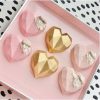 6 Mini Geometric Heart Silicone Mould 6x6cm