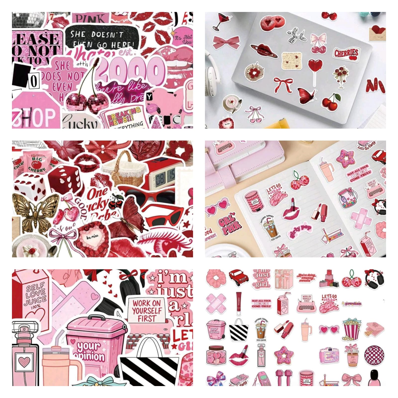 + - 50 Girly Stickers Assorted Designs